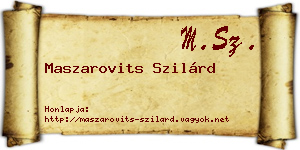 Maszarovits Szilárd névjegykártya